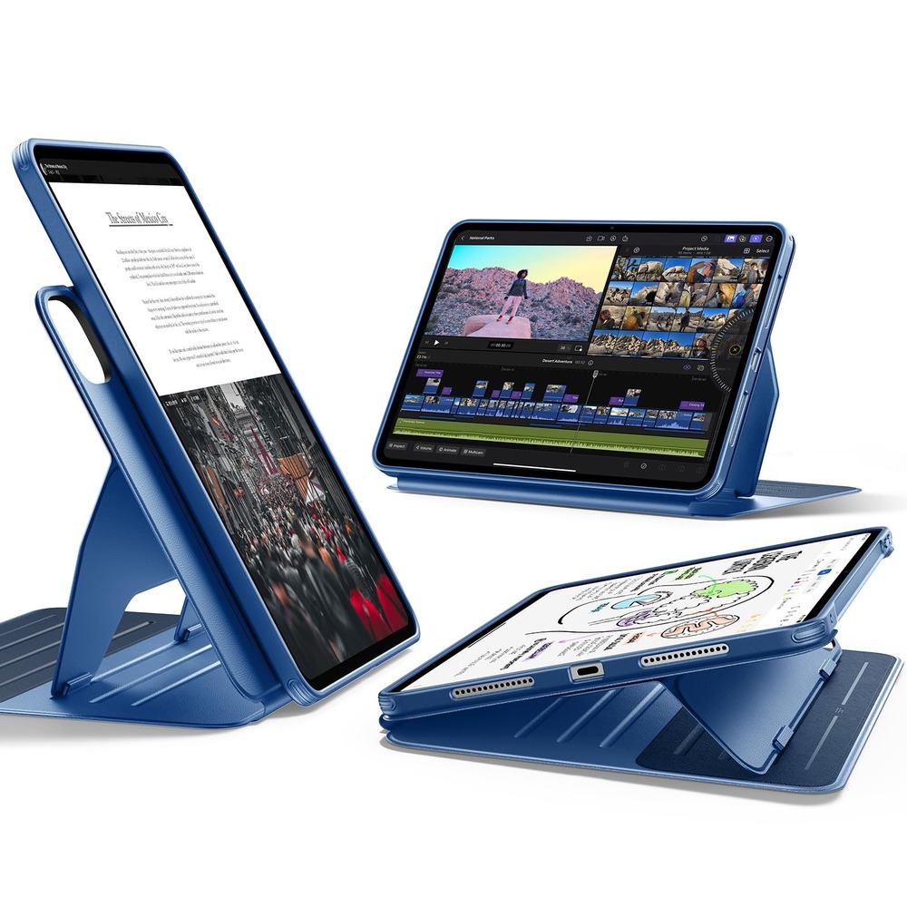 ESR Magnetic Case for iPad Pro 11 M5 2025 M4 2024 Blue Multi-Angle Stand Cover